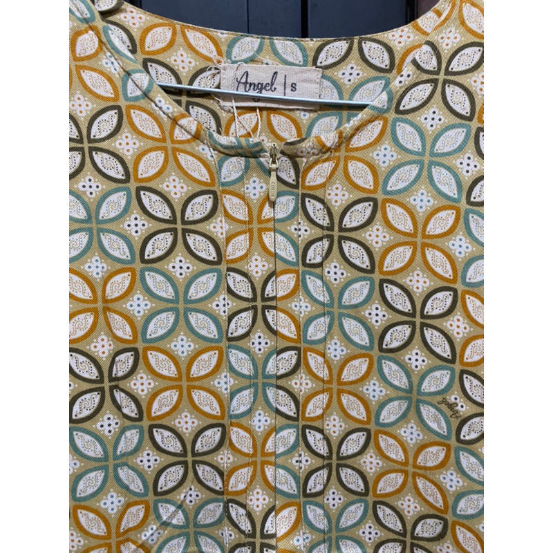 preloved dress atelier angelina bella batik kawung diana size S ditsy reject gamis rayon daily khima