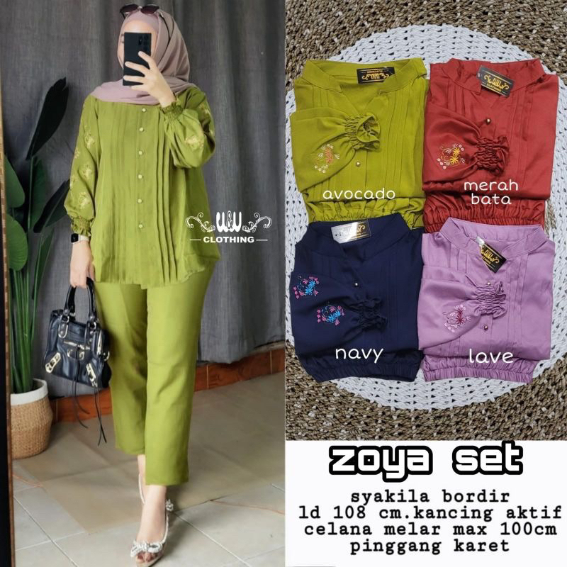 Limited Zoya Ld 110 & Xxl Ld 130 Jumbo One Set Bordir Cringkel Airflow / Setelan Bordir