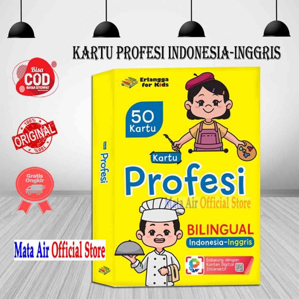 ORIGINAL KARTU PROFESI BILINGUAL INDONESIA-INGGRIS - ERLANGGA FOR KIDS