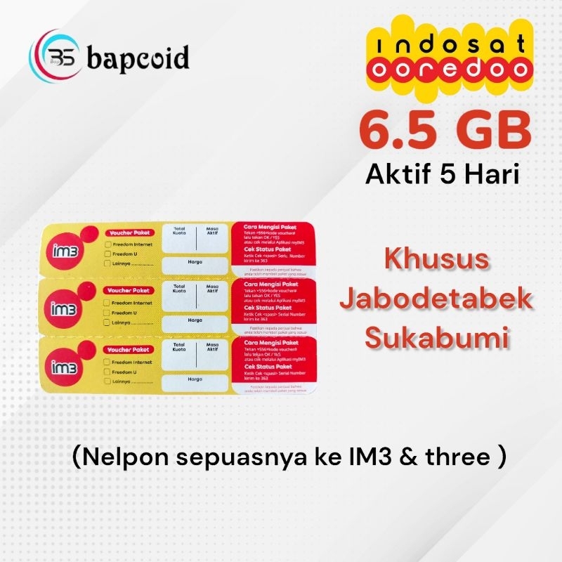 Voucher indosat 6.5 GB