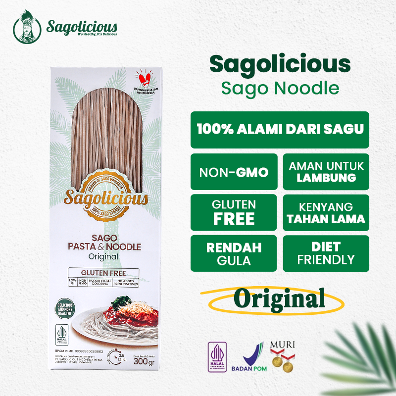 

Sagolicious Noodle- Mie Sagolicious Sagu Gluten Free - Sagolicious Sagu Original (Tanpa Bumbu)