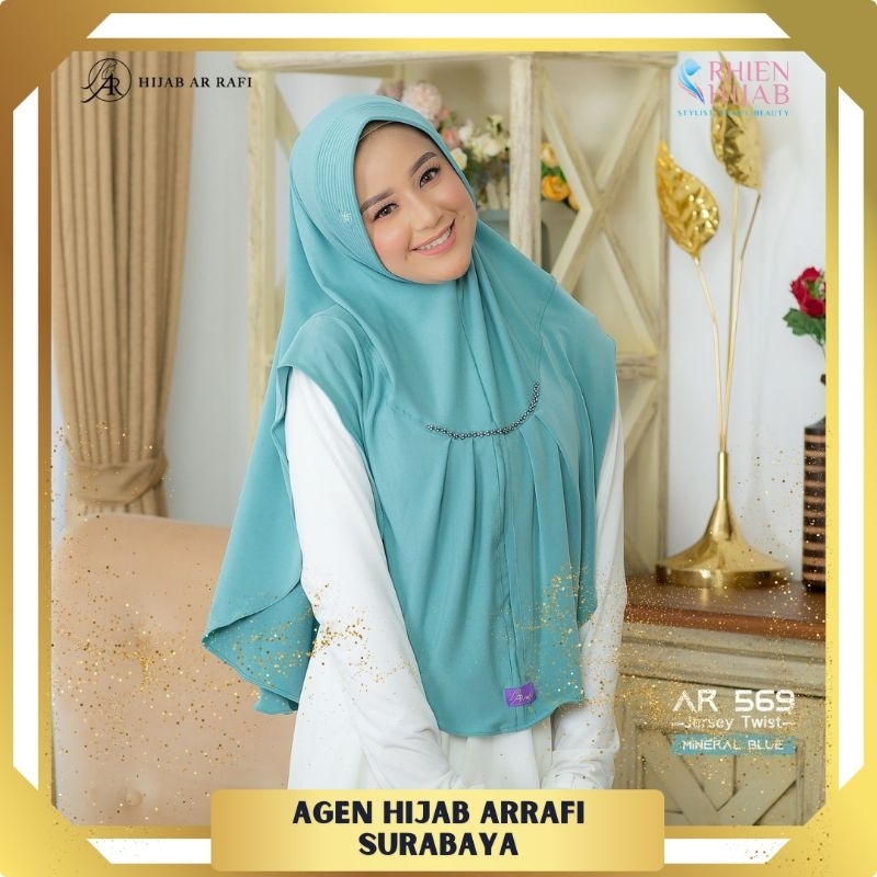 AR 569 Hijab Arrafi Jilbab Instan Stella Terlaris Hijab Manik-manik Jilbab Harian ArRafi Kerudung Pe