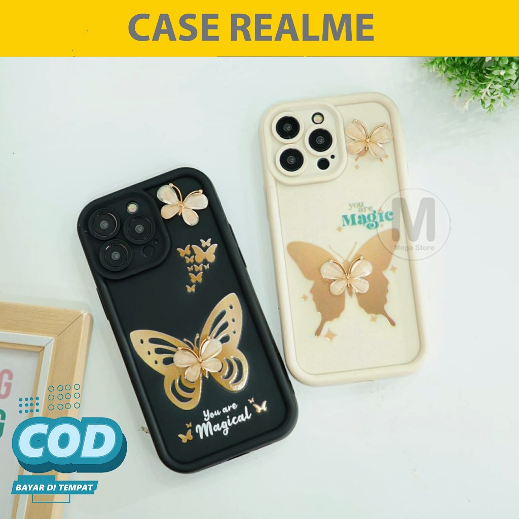 Soft Case 3D Butterfly Realme C53 C51 C55 C35 C30 C31 C12 C15 C17 C33 C20 C21y C25y C11 2020 Realme 