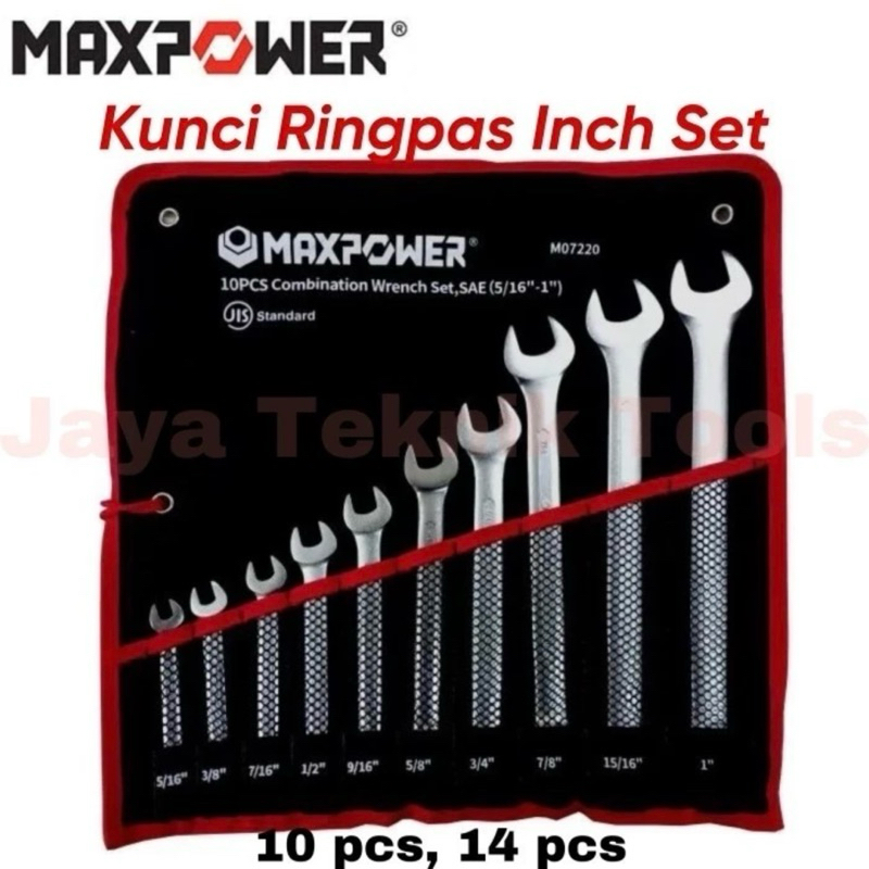 Kunci Ring Pas Inch Set Maxpower Ringpas Combination Spanner Inci Inchi CRV