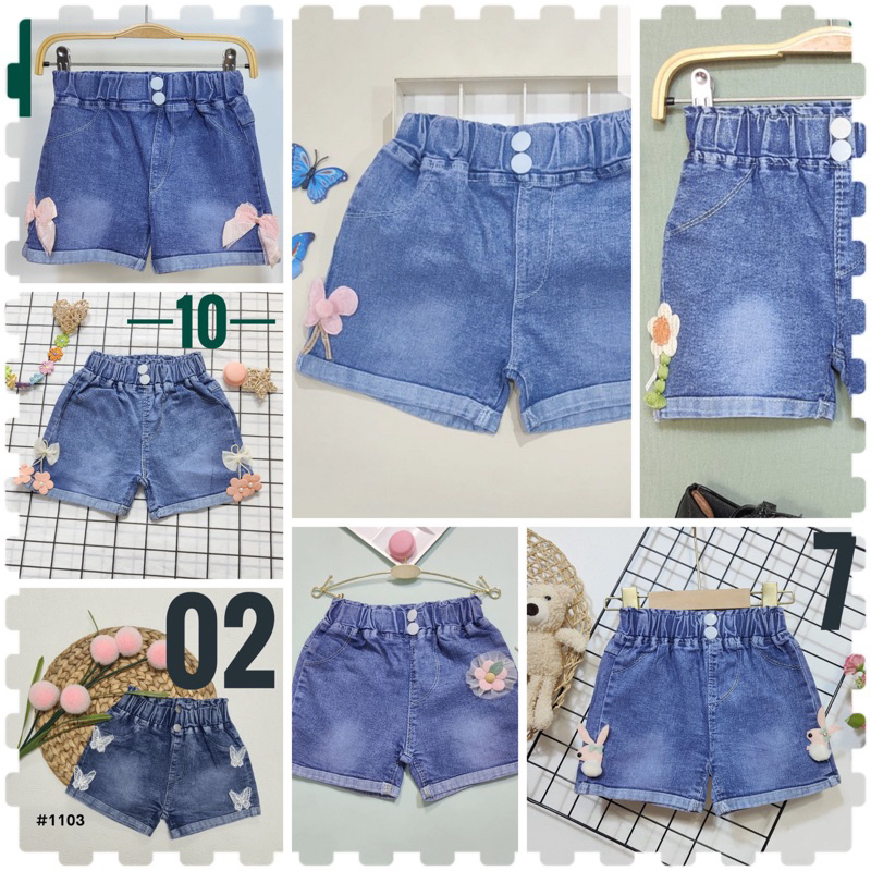 Celana Pendek Anak Perempuan Cewek Jeans Lucu Trendy Keren Murah 1-9 tahun Kode JCO
