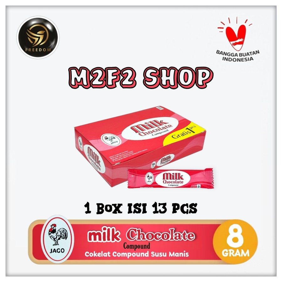 

Ayam Jago Milk Chocolate Compound Bar | Cokelat Susu Batang - 8 gr (Kemasan 1 Box)