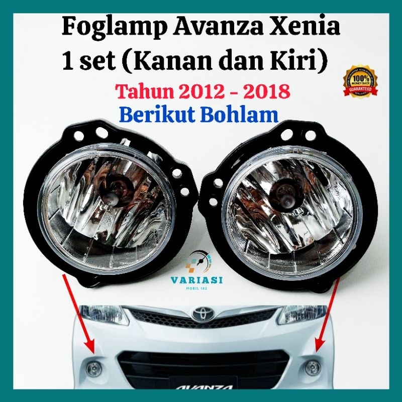 Foglamp Avanza Xenia/ Lampu Kabut Avanza Xenia 1 set (Kanan dan Kiri) Berikut Bohlam Tahun 2012 - 20