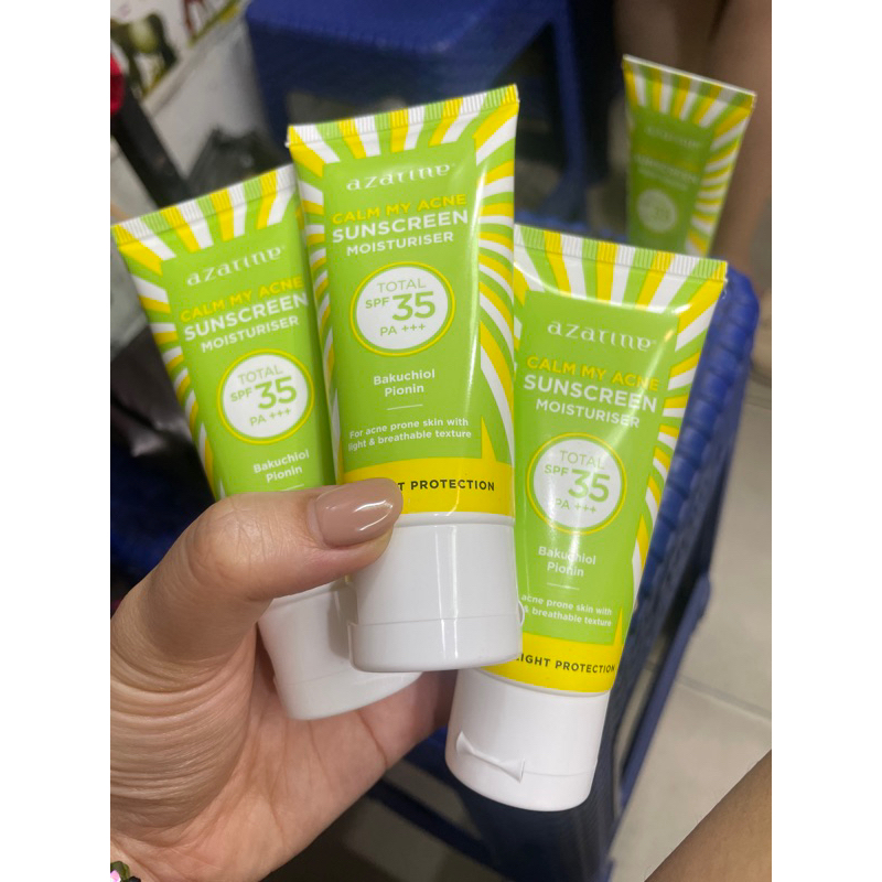 sunscreen azarin calm my acne bakuchiol pionin sunscreen moisturizer