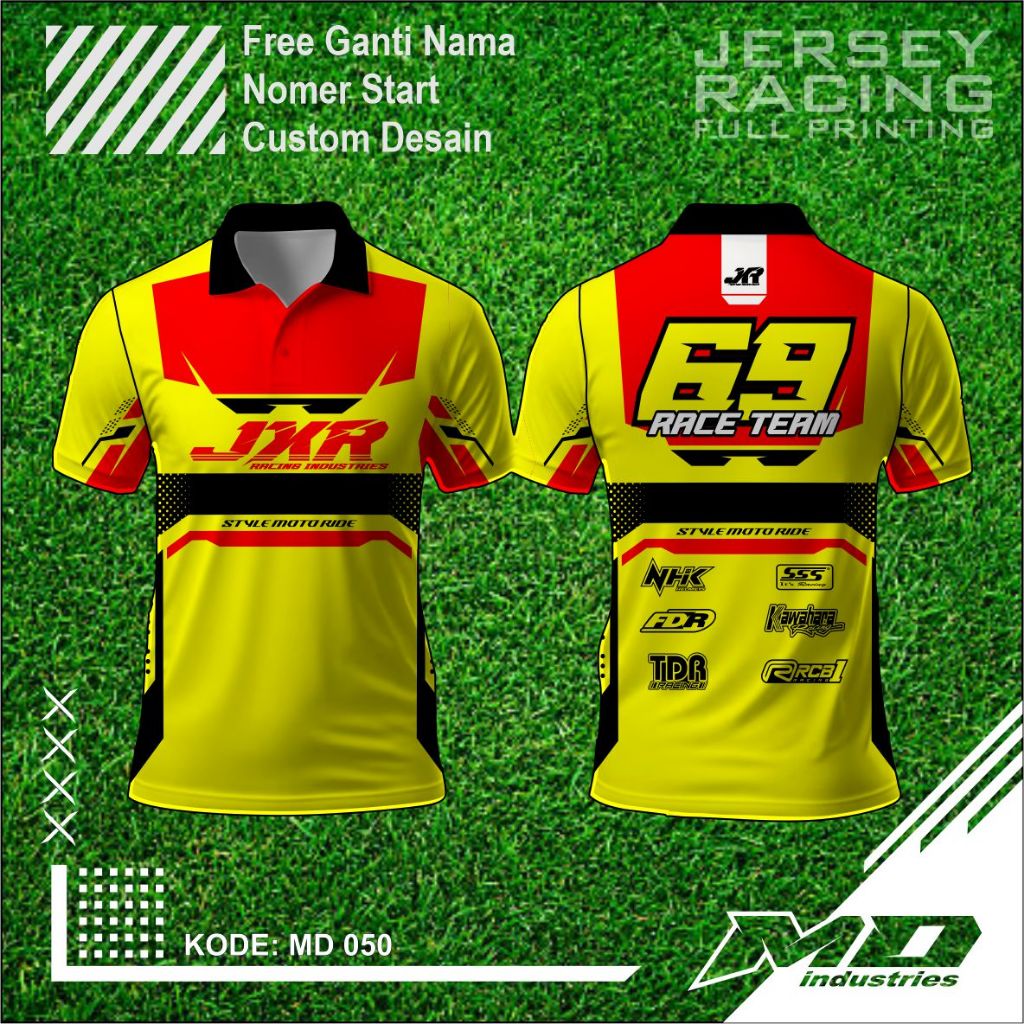 Jersey Balap Desain Keren - Baju Balap Racing Printing - Minimalis