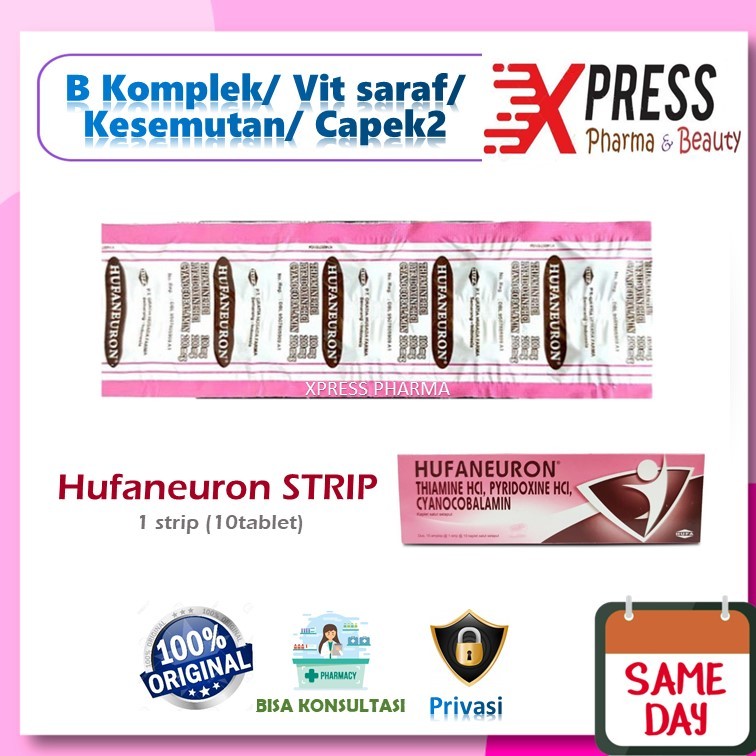 XPRESS  Hufaneuron STRIP Obat Vitamin Saraf  B komplek Kompleks Complex Tablet Huvaneuron Zet