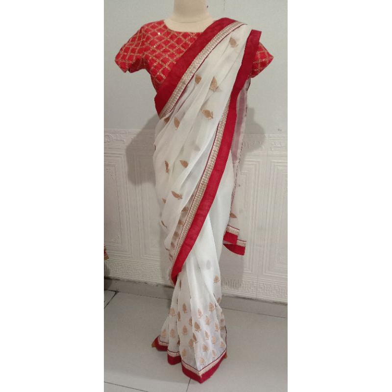 BAJU INDIA/SAREE INDIA LILIT MERAH PUTIH NEW