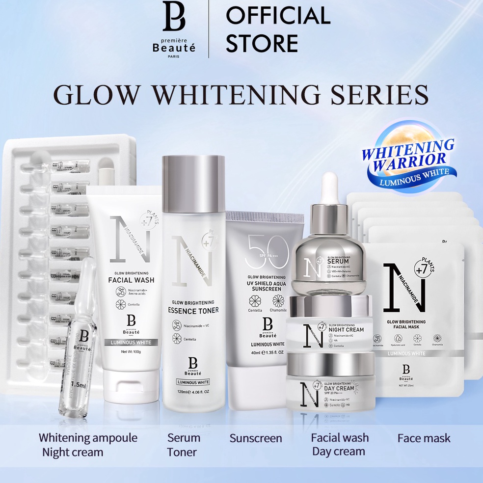 ART E86Q   Glow Whitening Paket Series Brghtening Packet wajah Skincare Produk Skincare BPOM Suncree