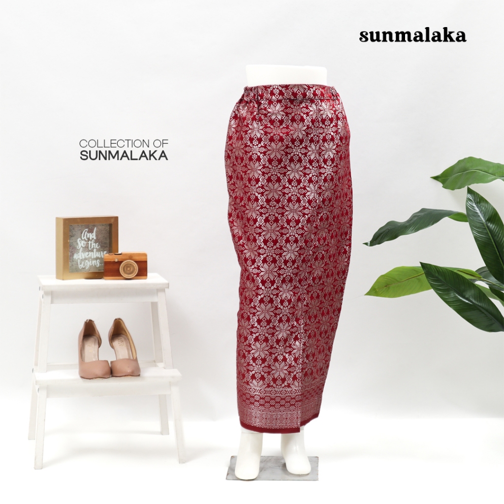 Songket Rok Merah Silver| Songket Palembang