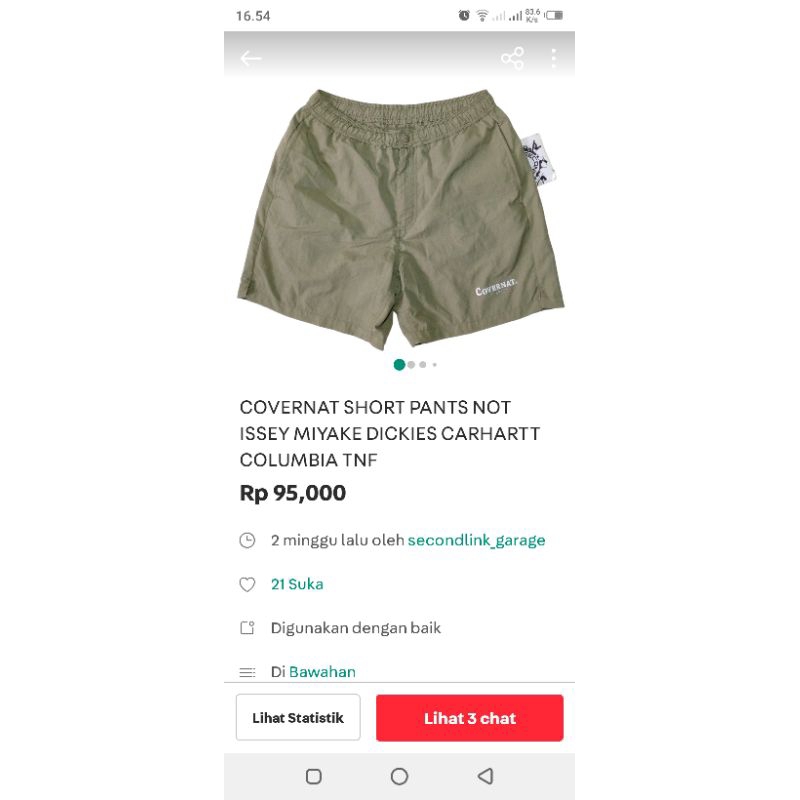 CELANA PENDEK COVERNAT