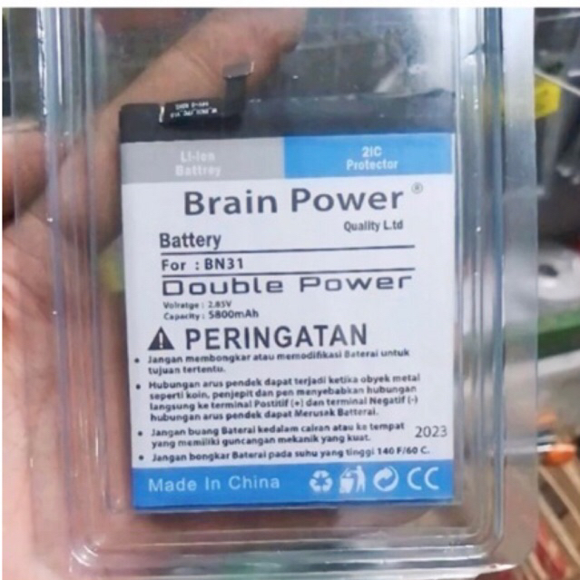 Baterai batre HP BRAIN POWER BN 31 DOUBLE POWER XIAOMI REDMI NOTE 5 / 5X / 5A Pro / S2 / Mi A1