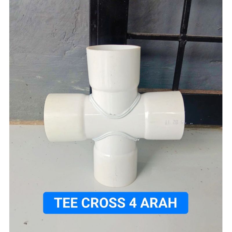 Sambungan 4 way Tee cross 4" inchi 4 way