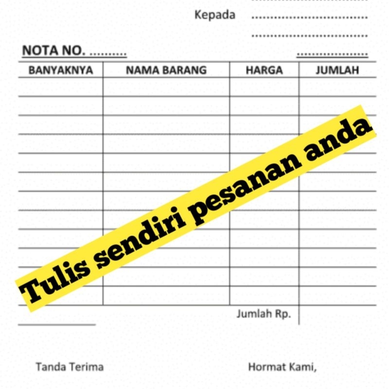 

Request order note custom order pribadi