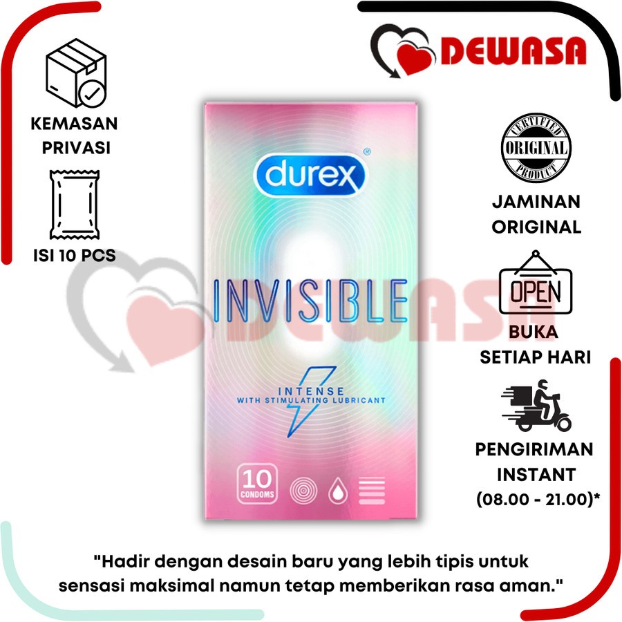 Durex Kondom Invisible Intense - 10 Pcs