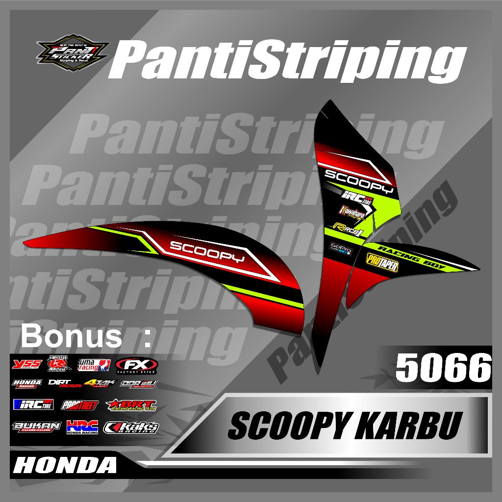 Stiker Striping Scoopy Karbu 2010 - 2013 List Variasi semifuul- Sticker Setiker Motor Honda Scoopy S