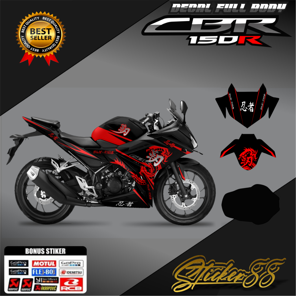 STIKER DECAL FULL BODY HONDA CBR 150R 2016 - 2020 GRAFIS KANJI / DECAL STIKER FULL BODY CBR KANJI KE
