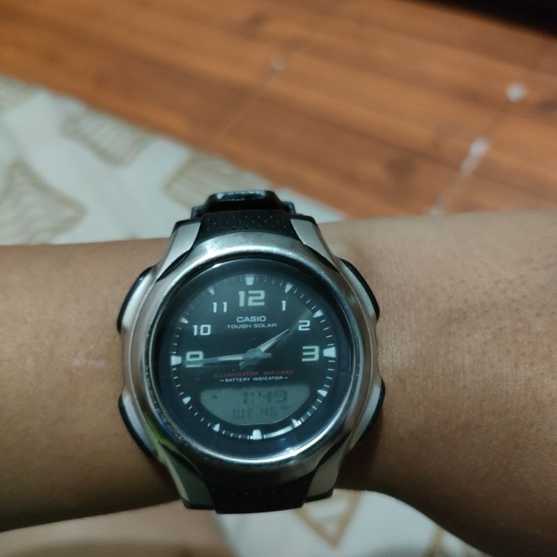 Casio AWS 90 tough solar vintage watch