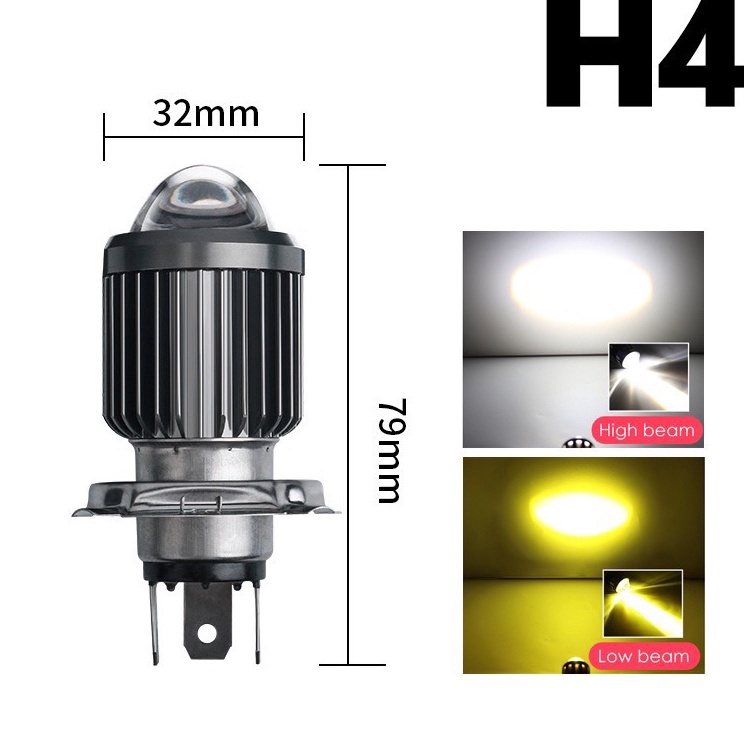 VKe lampu led laser h4 bholam lampu depan h4 nyala white yellow lampu motor r Kualitas Premium