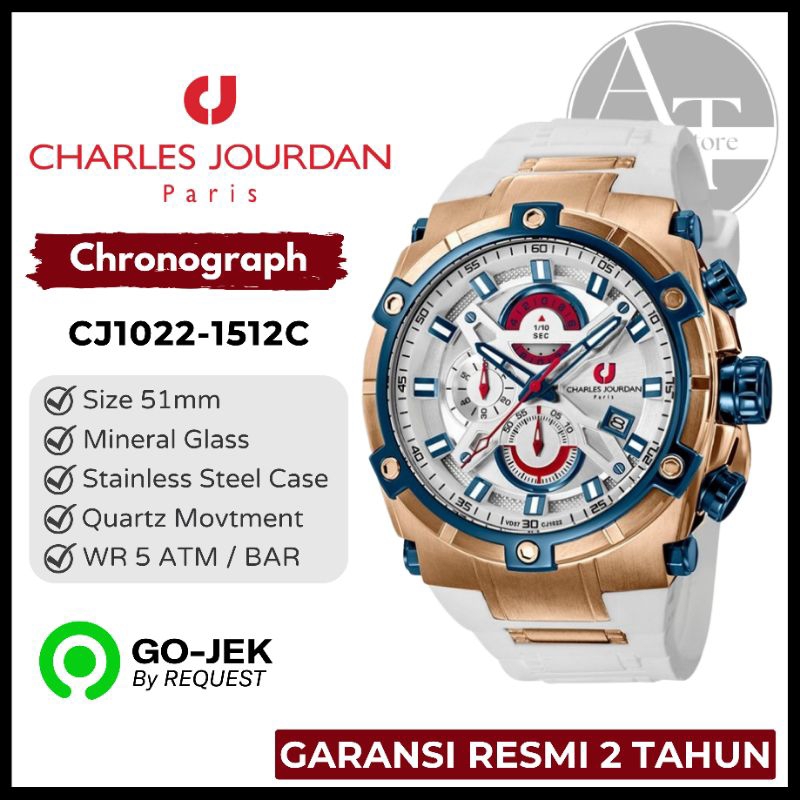 Jam Tangan Pria Charles Jourdan CJ1022-1512C Chronograph ORIGINAL Garansi Resmi