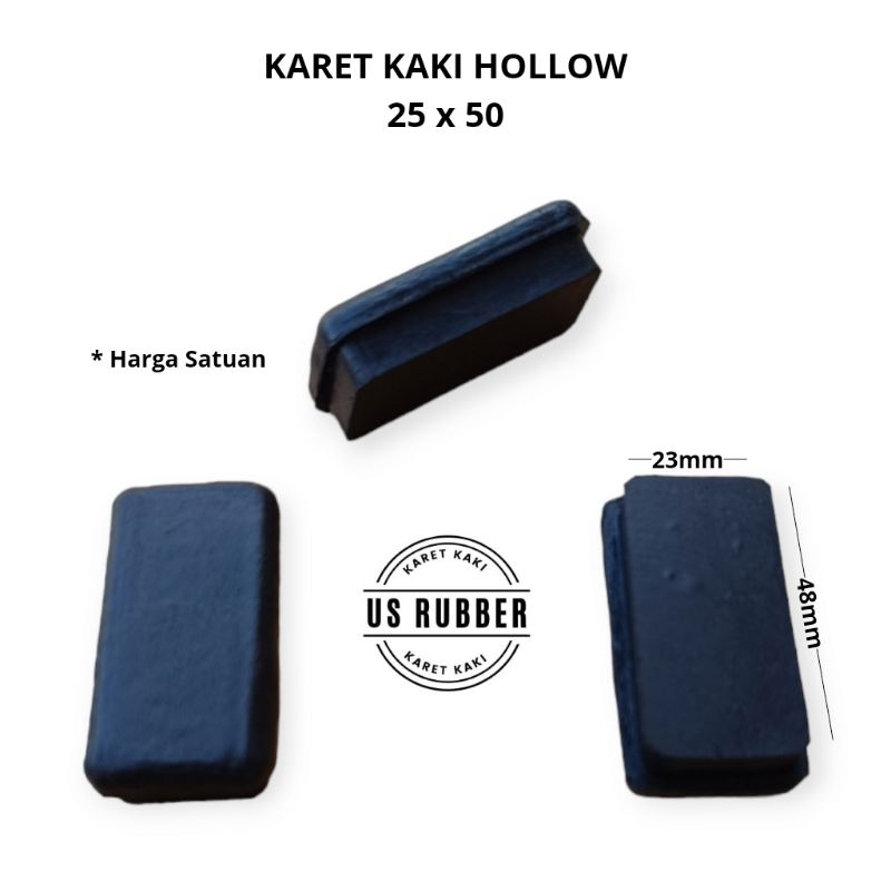 Karet Kaki Hollow 25x50 Padat Karet Kaki Meja Karet Kaki Kursi Karet Kaki Rak Karet Kaki Besi Kotak 