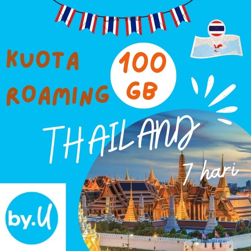 PAKET DATA ROAMING by.U PROMO 100GB THAILAND 7 HARI BISA RESERVASI SESUAI KEBERANGKATAN