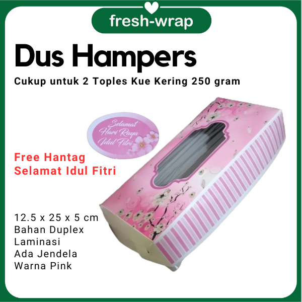 

Dus Hampers/ Parcel Idul Fitri 12.5 x 25 x 5 cm Muat 2 Toples Kue Kering 250 gram