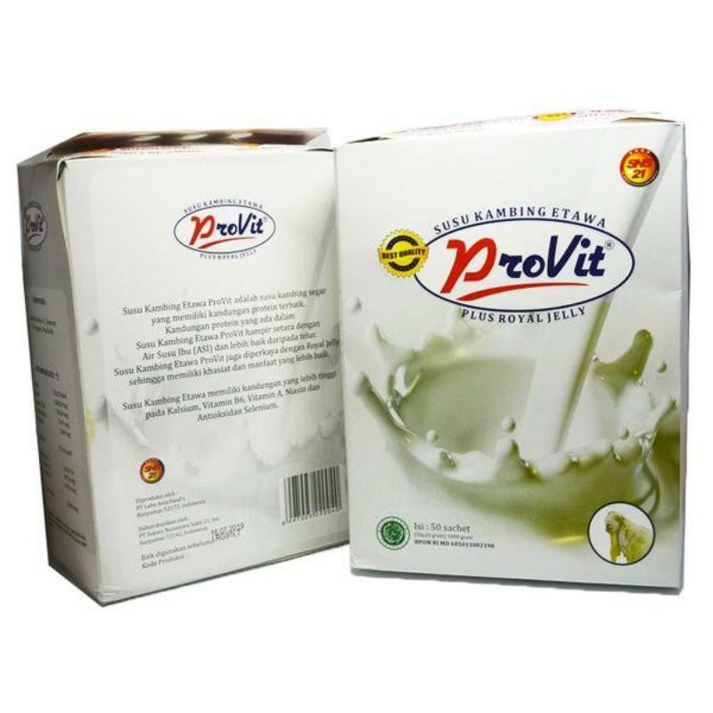 

Susu kambing etawa provit plus royal jelly 50 sachet 100 % Original