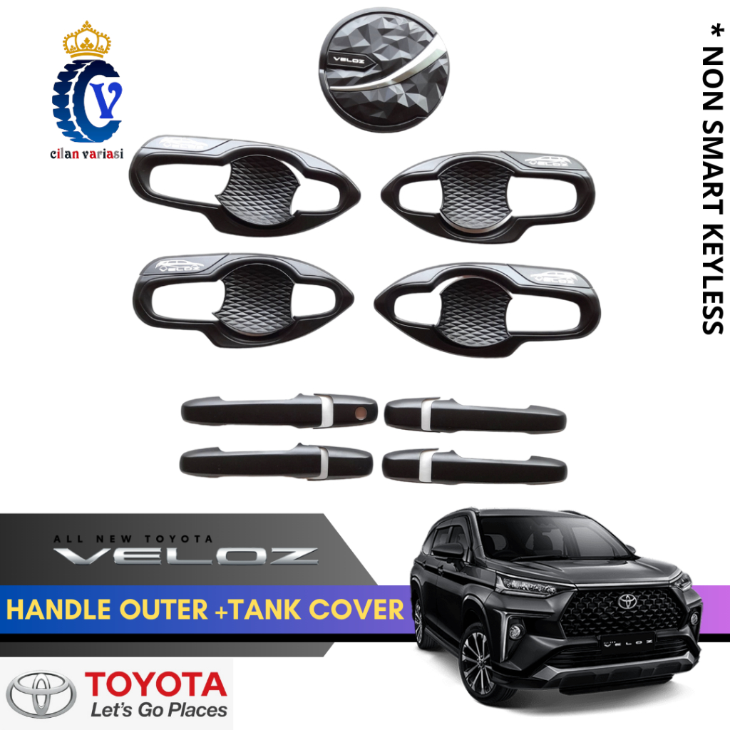 Paket Handle Pintu Outer Tank Cover Avanza Veloz 2022-2024 Non Smart Keyless List Putih