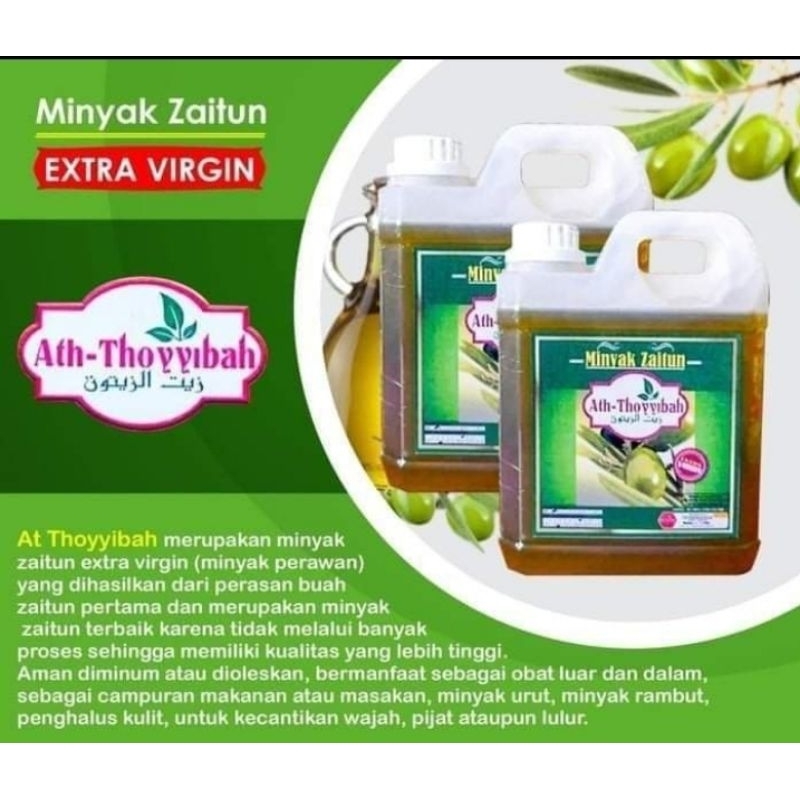 

Minyak Zaitun Asli 1 liter Ektrak Virgin Olive Oil Ath-Thoyyibah Untuk Diminum Dimasak untuk Kesehatan Kulit