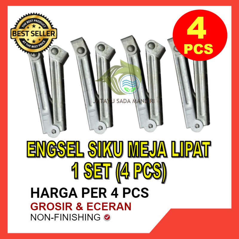 1 Set = 4 Pcs, Bracket Siku Engsel Furniture Meja Lipat,  Engsel Siku Kaki Meja Lipat
