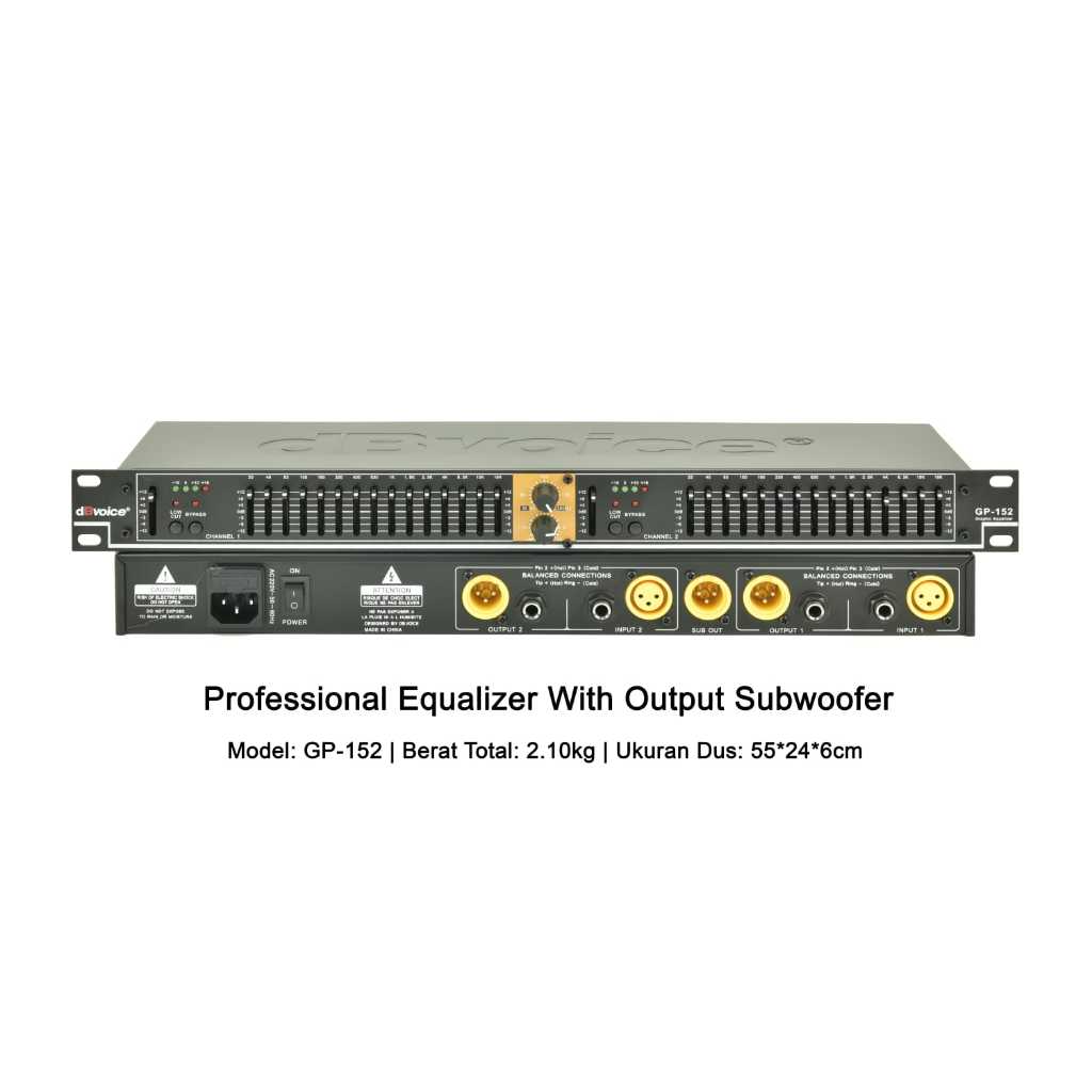 Professional Equalizer With Subwoofer dB voice/GP-152/GP/Murah