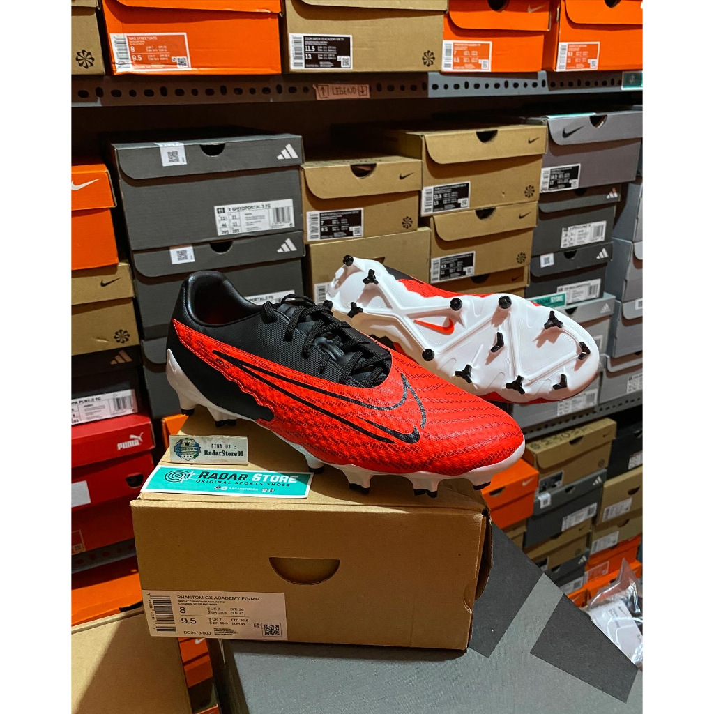 Sepatu Bola Nike Phantom GX academy FG Crimson Black DD9473-600 Original BNIB