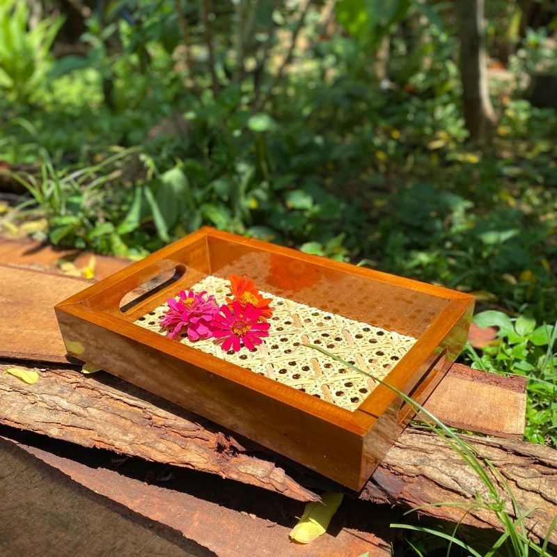 	 Nampan Rotan Murah Aesthetic / Baki Rotan Murah / Tray Rotan / Nampan Kayu	