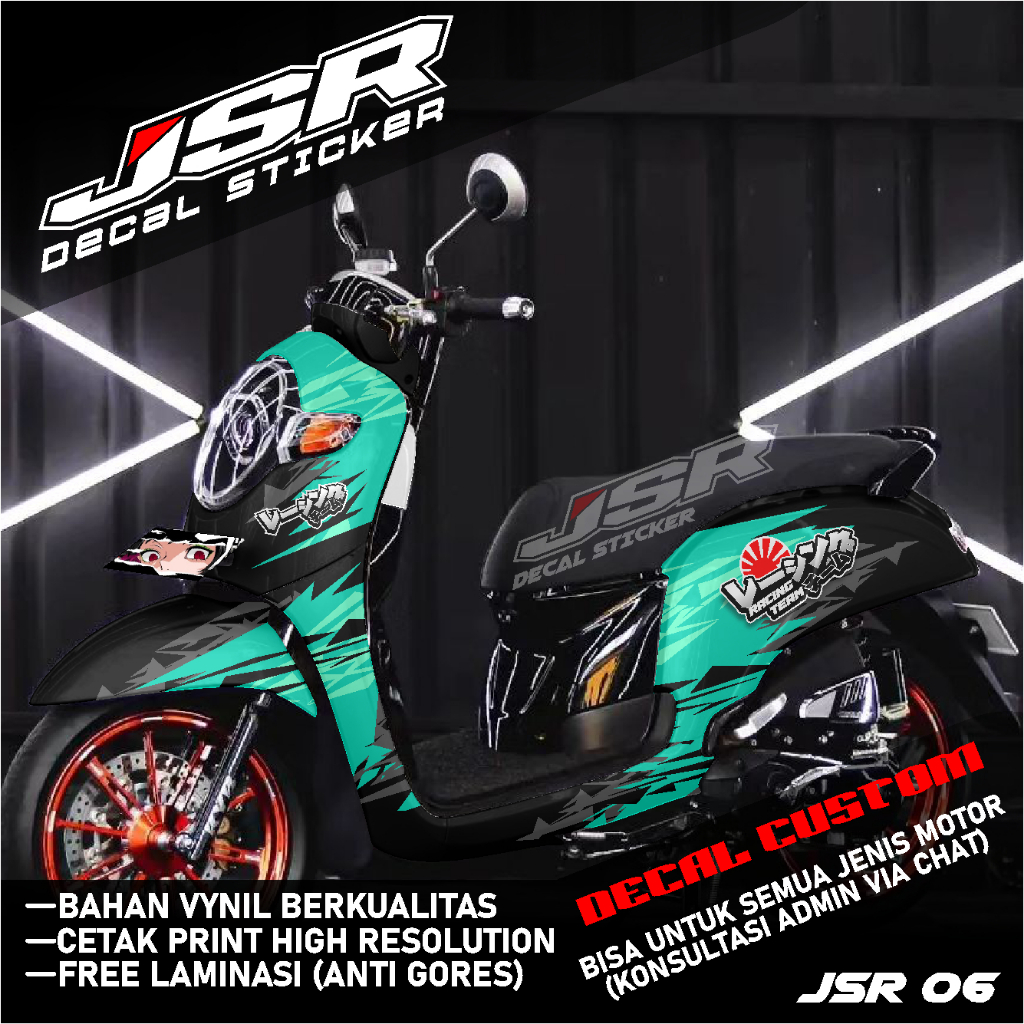 STICKER SCOOPY FULL BLOCK , STICKER VARIASI SCOOPY FULL BODY , STICKER SCOOPY FI 2017 2018 2019 FULL