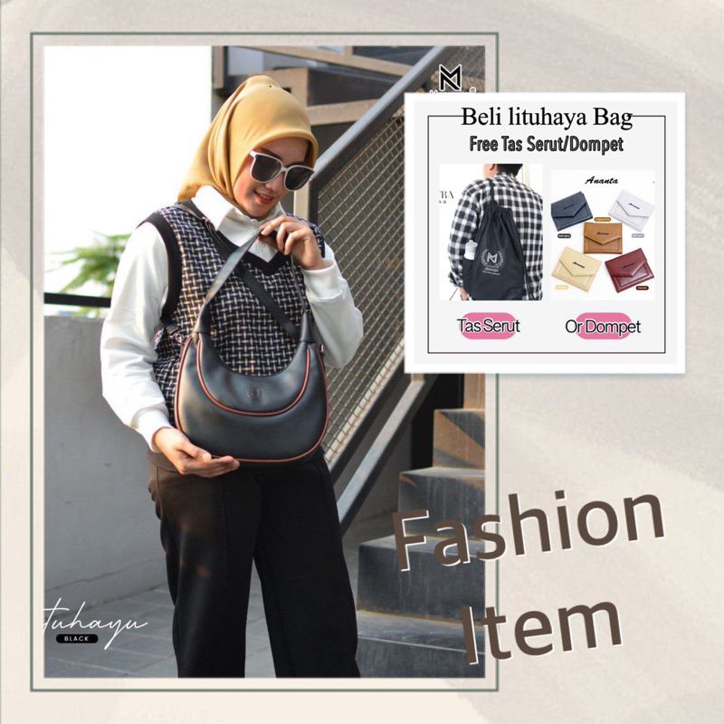 lituhaya Bag By Moonzaya(FREE TAS SERUT/DOMPET MOONZAYA)Tas bahu wanita