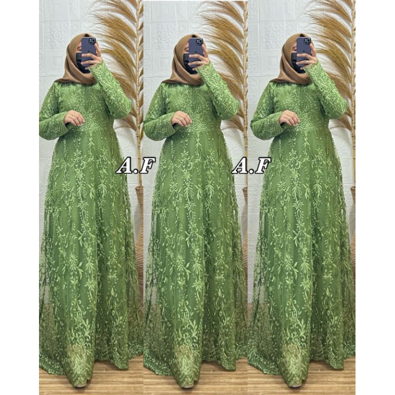 GAMIS BROKAT REMAJA GAMIS PESTA WANITA TERBARU KEMBANG SERAGAMAN