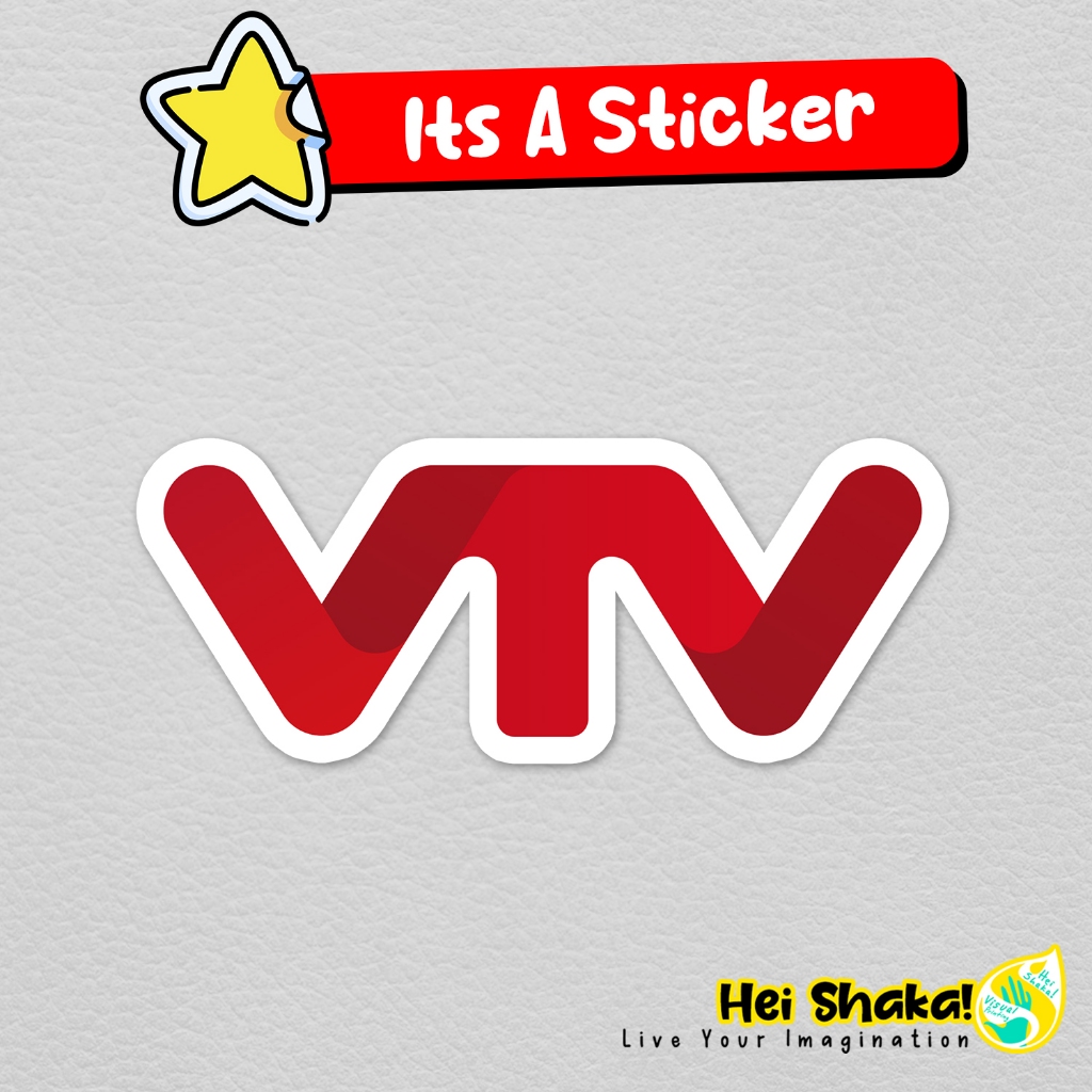 Stiker VTV Sticker Stasiun TV Televisi Indonesia FTA Vinyl Anti Air