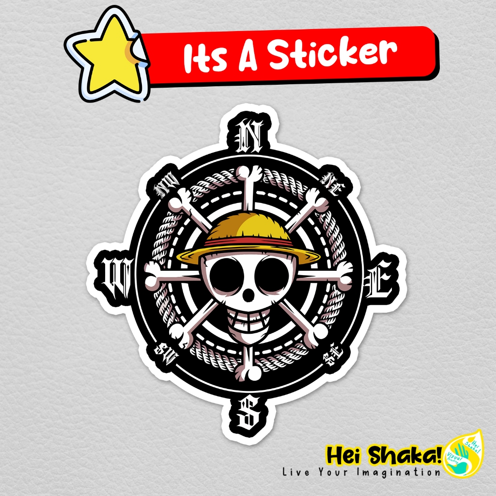 

Stiker One Piece Mugiwara Pirate Logo Sticker Anime Manga Jepang Vinyl Anti Air