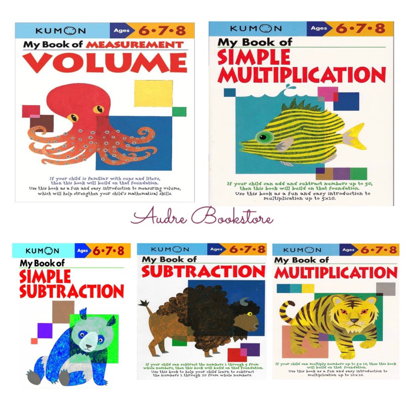 [READY] Paket Lengkap Kumon My Book Of 6 7 8 (5 buku) - Measurement Volume - Multiplication - Subtra