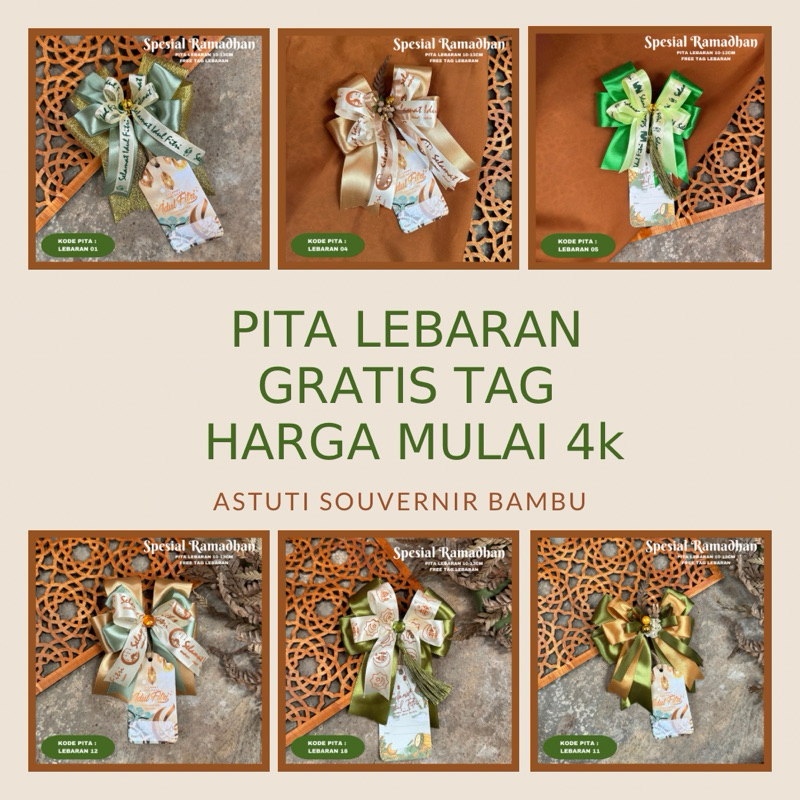 

(READY STOCK) PITA LEBARAN SIAP PASANG SPESIAL LEBARAN 2025/ pita jadi / pita ketupat / pita simpel / pita parsel / parsel lebaran