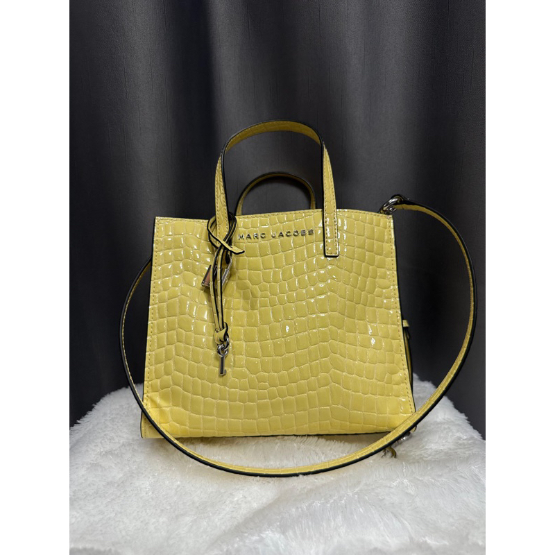 Marc Jacobs Mini Grind Croc French Vanilla Tote Bag AUTHENTIC