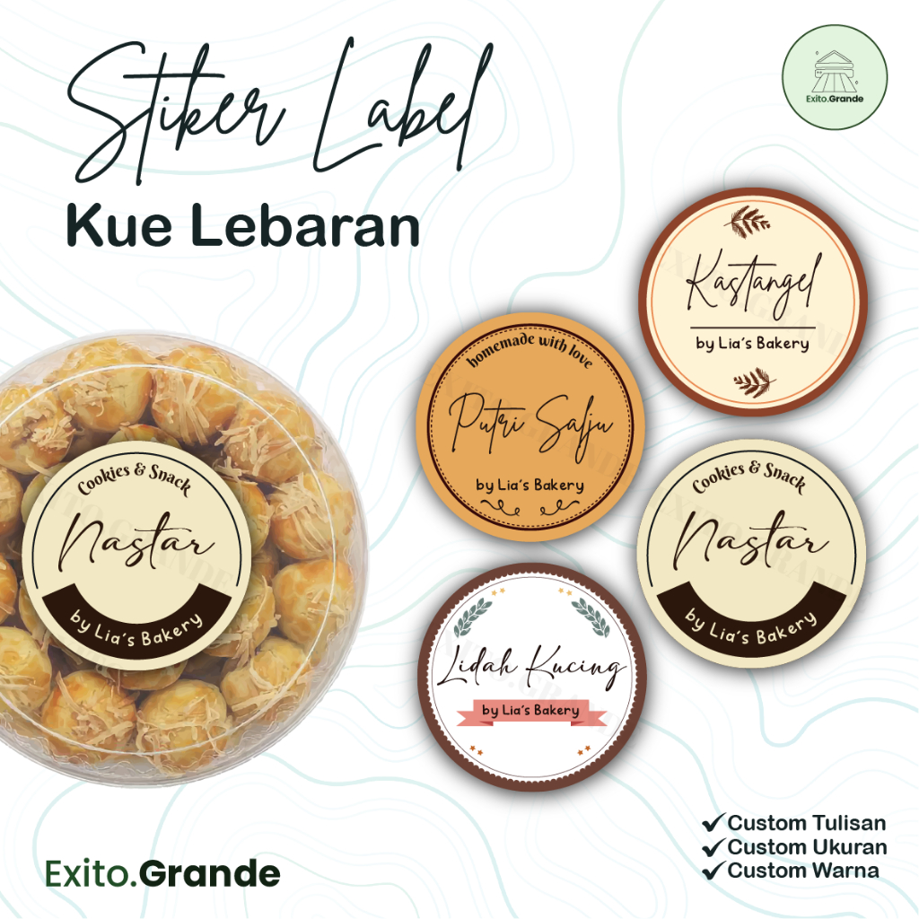 

Stiker Vinyl Label Kue Lebaran / Kue Ramadhan / Kue Kering