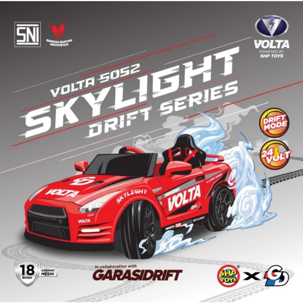 Mainan Mobil Aki 24 Volt Skylight Drift Volta 5052 - Kondisi Dirakit
