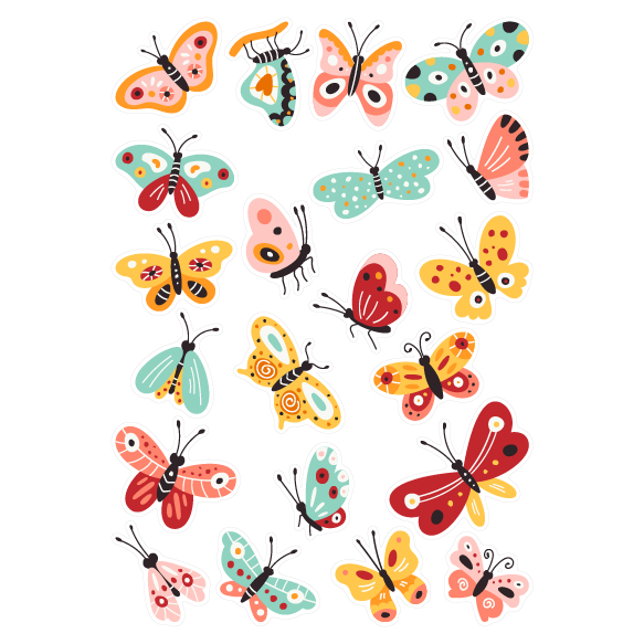 Sticker Kupu-Kupu Sticker Tumblr Sticker Aesthetic Sticker Deco