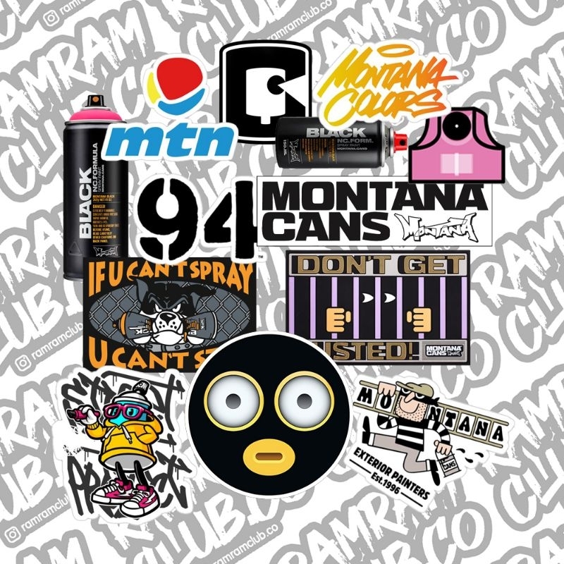 

STICKER PACK STIKER VINYL BRAND GRAFFITI MONTANA CANS WEATHERPROOF 13pcs
