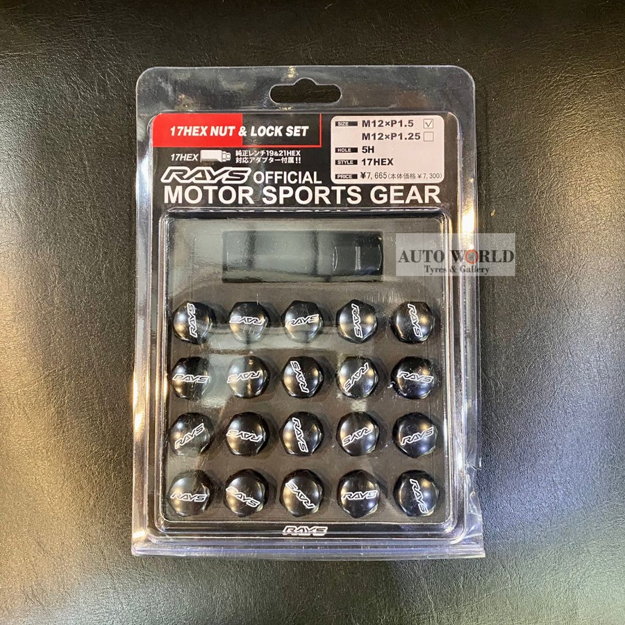 Mur Baut Roda Rays Black ukuran 12x1.5